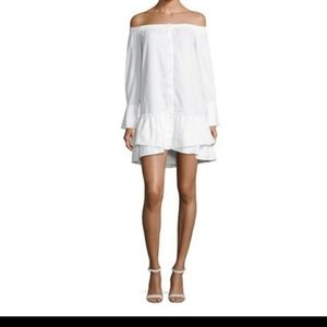 BCBG AIYANA Off the Shoulder White Mini/Midi Dress Small